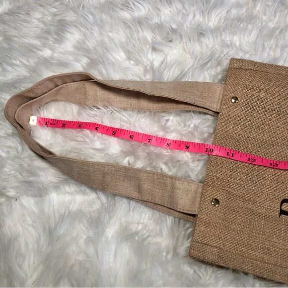 Peet’s Coffee & Tea Tan Woven Reusable Shopping Tote Bag Made in India Peetniks - Picture 3 of 6